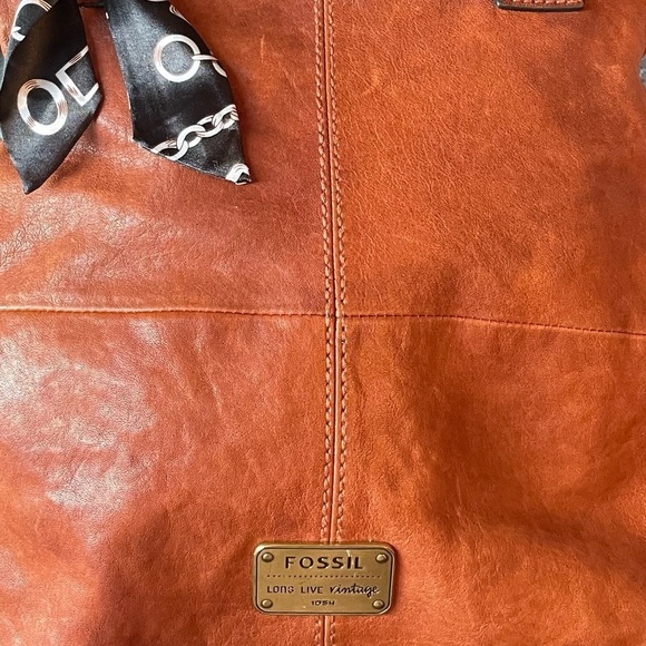 Women's Fossil Brown Leather Shoulder Bag Medium Excel Cond - Picture 10 of 10